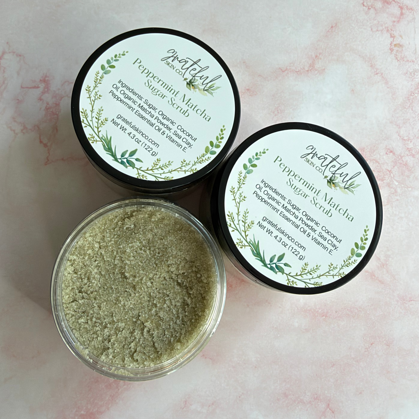Peppermint Matcha Sugar Scrub